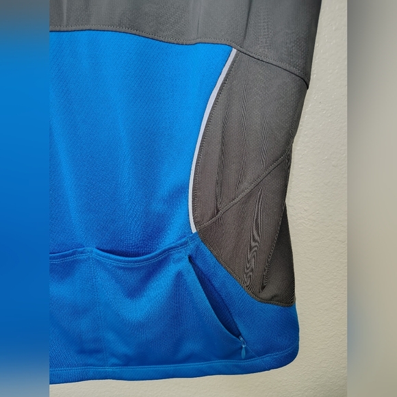 Novara Cycling Jersey Mens Medium Blue Gray Sleeveless Rear Pockets 1/2 Zip - Picture 10 of 10